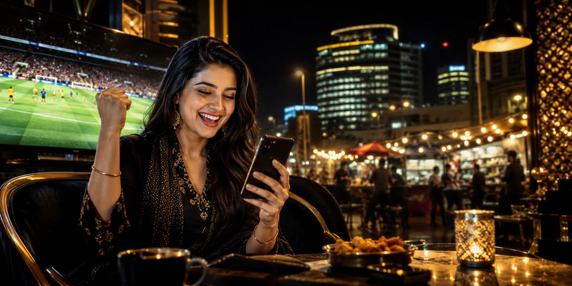 A user making a 777d mobile payment at a night market in Chattogram